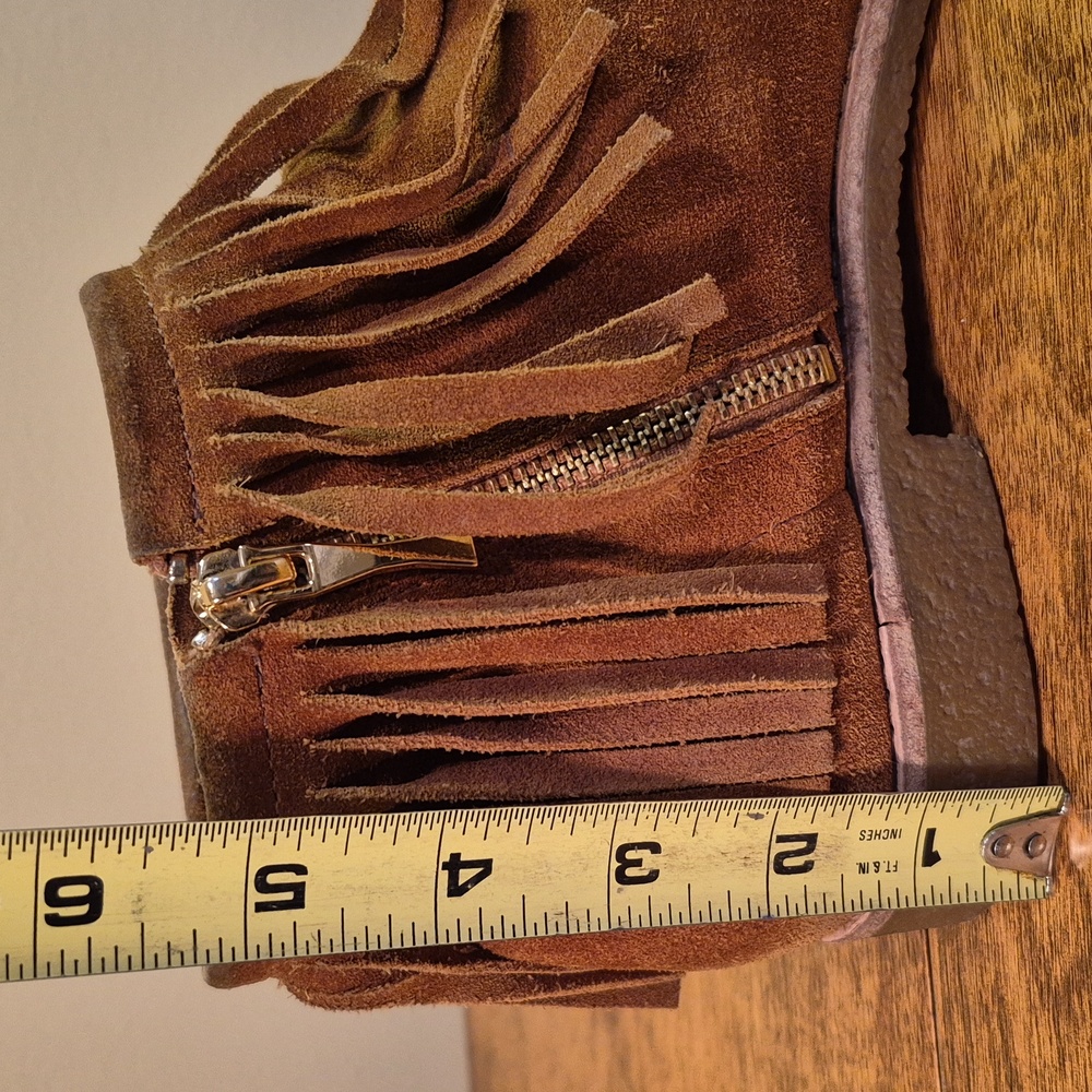 KATE SPADE 'Betsie' Suede Flat Boho Fringe Ankle Boots, Size 8.5M - Picture 8 of 16